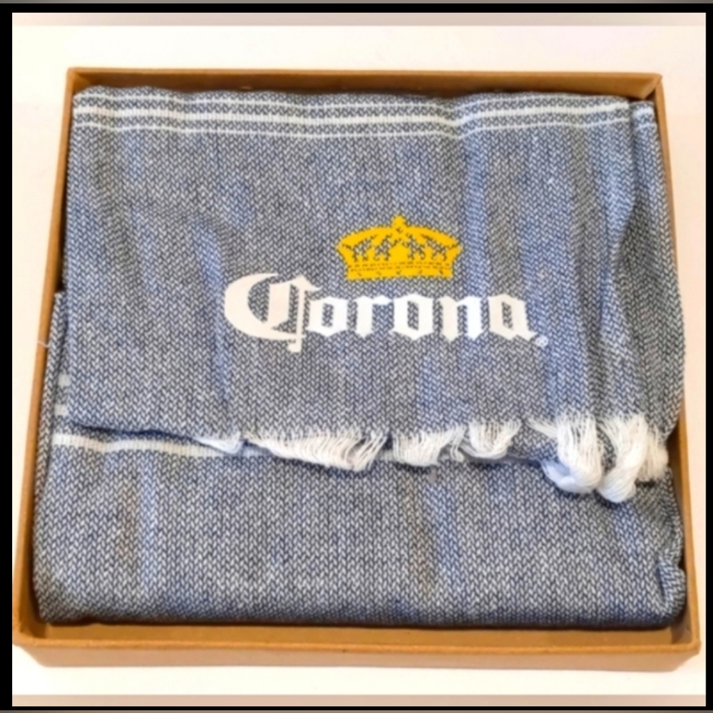 🆕Corona Beer Beach Towel,  Blue & White, 55" x 30" NWOT